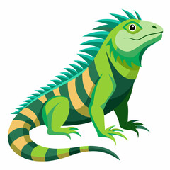Obraz premium Iguana illustration in vibrant green and yellow colors