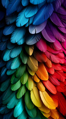 Fototapeta premium Rainbow Feathers 3D Illustration