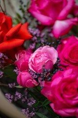 Beautiful Bouquet of magenta fuchsia color roses