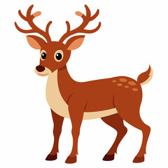 Obraz premium Reindeer icon standing on a white background