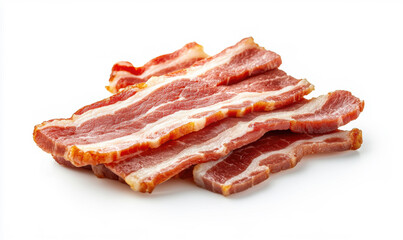 Pork bacon, isolated on a white background