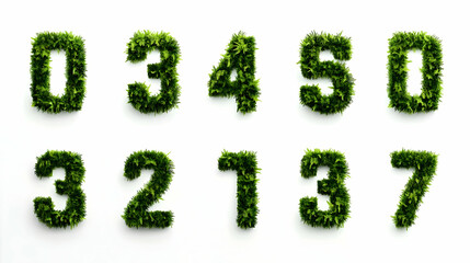 Green Grass Number 3D Illustration