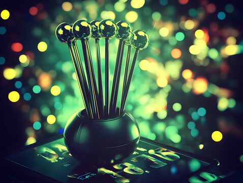 Abstract 3D Render Green Bokeh Background