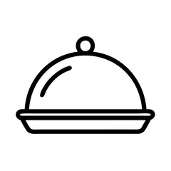 Obraz premium Elegant vector icon depicting a cloche cover for serving food in a restaurant or catering setting during an event