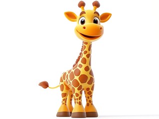 Playful cartoon giraffe studio setting digital illustration fun vibe