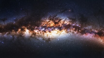 Fototapeta premium Stunning milky way galaxy view with vibrant stars and nebulae