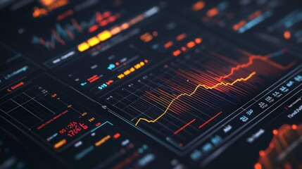 Obraz premium Modern Data Visualization Interface with Colorful Graphs and Charts