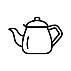 Simple vector icon representing a teapot designed in minimalistic style suitable for various digital and print applications