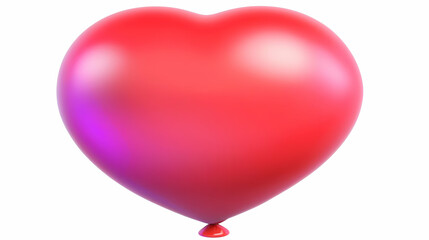 Red Heart Balloon 3D Illustration