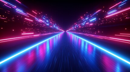 Neon Tunnel Roadway Speed