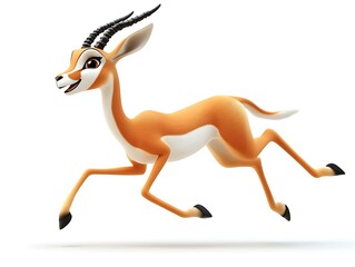 Obraz premium Running cartoon antelope animation studio digital art playful scene