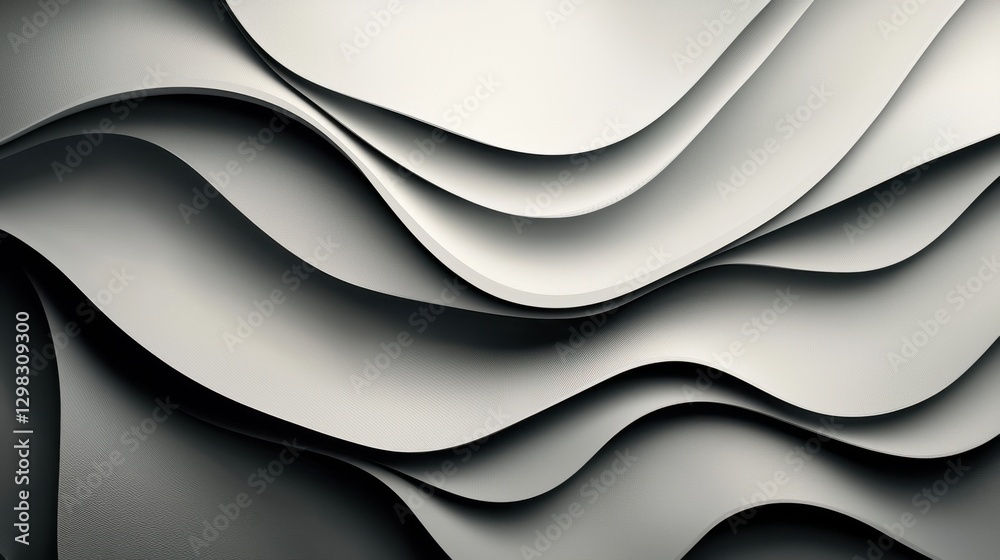 Wall mural abstract modern white background with smooth curved patterns and professional appeal.