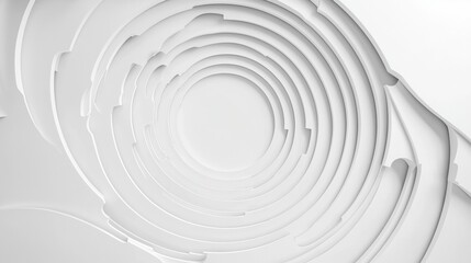 Obraz premium A white abstract design with concentric circles and a central oval.