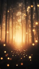 golden fog with soft ambient light