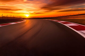 Naklejka premium Sunset Racetrack Illustration