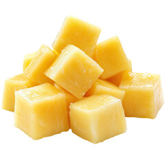 Mango, sliced into cubes, isolated on a transparent background
