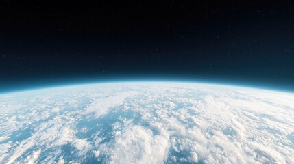 Fototapeta premium Earth from Space, Clouds, Atmosphere, View from Orbit, Stock Photo, Use in Educational Materials