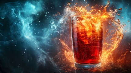 A high-energy ad campaign for a new energy drink featuring bold graphics and action-packed visuals