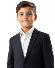 Portrait of confident young businessman posing on transparent background
