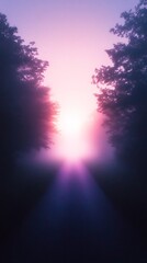 Obraz premium neon pink and purple lights blending into fog