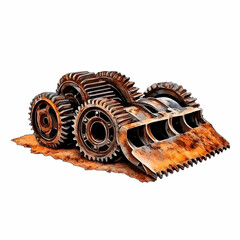 Obraz premium Rusty Gears Illustration