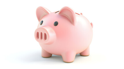 Obraz premium A pink piggy bank with a red coin inside