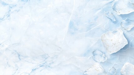Obraz premium Abstract cool ice texture with light blue hues and scattered ice chunks forming a serene background