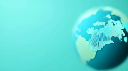 Global digital network showing financial data, trading graphs overlaying planet surface, symbolizing worldwide cryptocurrency investment