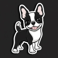 Adorable Boston Terrier Dog with a Wagging Tail Captivating Kawaii Charm Playful Expression and Heartwarming Cuteness Perfect for Pet Lovers and Dog Enthusiasts