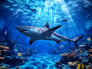Fototapeta premium Ocean Shark 3D Illustration