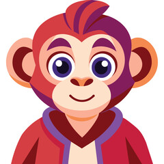 Fototapeta premium monkey portrait for kids coloring product 