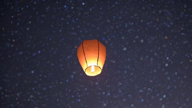Colorful lanterns gracefully ascend into the night, illuminating the dark sky while capturing the magic of a nighttime celebration filled with joy and wonder.
