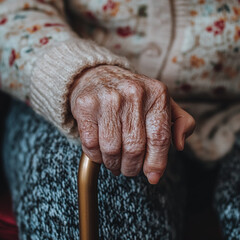 hands of the elderly woman