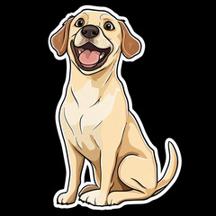 Happy Labrador Retriever Dog Joyfully Wagging Its Tail in a Playful Mood Showcasing Its Friendly Nature and Enthusiasm for Life in a Bright Outdoor Setting