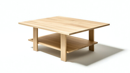 Fototapeta premium A wooden coffee table with a shelf on top