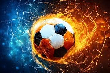 Fiery Soccer Ball Abstract Illustration
