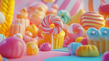 A playful ad for a new candy brand with fun animation and bright colors