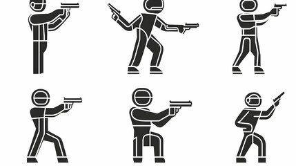 Shooting Range Illustration: Gun Safety Icon Set