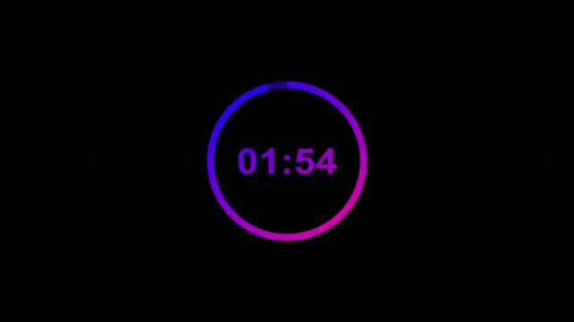 2 minutes circle countdown, two minute timer countdown animation, animation on two minutes round circle countdown on a transparent background.	