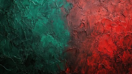 Naklejka premium Abstract Red and Green Textured Background: A Dual-Toned Canvas of Artistic Expression