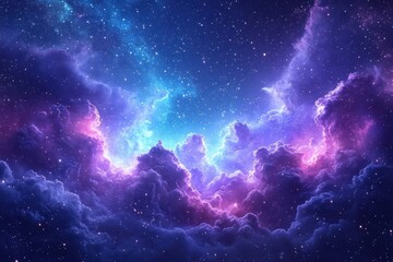 Obraz premium Cosmic Cloudscape Night Sky