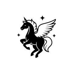  Unicorn silhouette vector