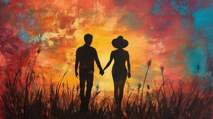 Obraz premium couple holding hands 