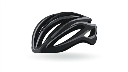 Naklejka premium Black Bicycle Helmet Illustration