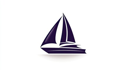 Yacht silhouette graphic on white background