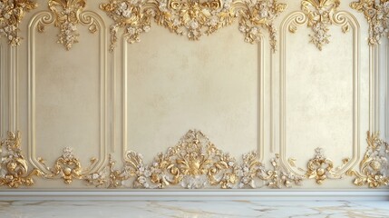 Obraz premium cream champagne gold luxury vintage digital backdrop background 4k