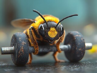 Bee Lifting Weights