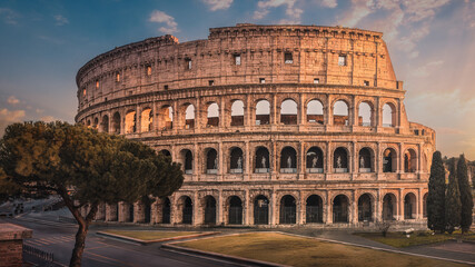 The Colosseum, Rome - Iconic Ancient Amphitheater at Sunset