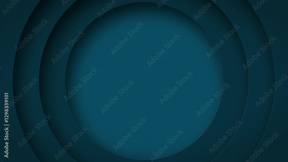 Wall mural abstract motion background with three-dimensional dark blue circles expanding and overlapping from t