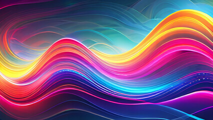 Futuristic Colorful Waves with a Dreamy Glow
